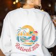 Teacher Retirement Shirts 2026 Goodbye Lesson Hello Freedom Women's Sweatshirt Back Print White Teacher Retirement Shirts 2026 Goodbye Lesson Hello Freedom Women's Sweatshirt Back Print White
