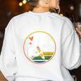 Teacher-Saurus Dinosaur Teacher Design T-Rex Design Women's Sweatshirt Back Print White Teacher-Saurus Dinosaur Teacher Design T-Rex Design Women's Sweatshirt Back Print White