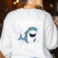 Teacher Shark Teaching Back To School Kindergarten Women's Sweatshirt Back Print White Teacher Shark Teaching Back To School Kindergarten Women's Sweatshirt Back Print White