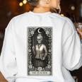 The Teacher Skeleton Tarot Card Women's Sweatshirt Back Print White The Teacher Skeleton Tarot Card Women's Sweatshirt Back Print White