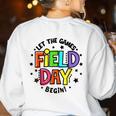 Teacher Student Field Day Let The Games Begin Field Day Women's Sweatshirt Back Print White Teacher Student Field Day Let The Games Begin Field Day Women's Sweatshirt Back Print White