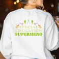 Teacher Superhero Student Educator Special Education Women's Sweatshirt Back Print White