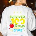 My Teacher Survived 100 Days Of Me Women's Sweatshirt Back Print White My Teacher Survived 100 Days Of Me Women's Sweatshirt Back Print White