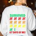 My Teacher Survived 67 Days Of Me School Kids Costume Women's Sweatshirt Back Print White My Teacher Survived 67 Days Of Me School Kids Costume Women's Sweatshirt Back Print White