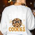 Teacher I Teach Smart Cookies Nerd Women's Sweatshirt Back Print White