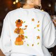 Teacher Thanksgiving I Teach The Cutest Turkeys In The Patch Women's Sweatshirt Back Print White Teacher Thanksgiving I Teach The Cutest Turkeys In The Patch Women's Sweatshirt Back Print White