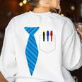 Teacher Tie & Pocket Protector Costume School Women's Sweatshirt Back Print White
