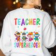 Teacher Of Tiny Superheroes Women's Sweatshirt Back Print White Teacher Of Tiny Superheroes Women's Sweatshirt Back Print White