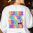 Teacher Of The Visually Impaired Blindness Awareness Women's Sweatshirt Back Print White Teacher Of The Visually Impaired Blindness Awareness Women's Sweatshirt Back Print White