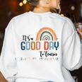 Teacher Of Visually Impaired Braille A Good Day To Learn Women's Sweatshirt Back Print White Teacher Of Visually Impaired Braille A Good Day To Learn Women's Sweatshirt Back Print White