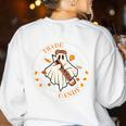 Teacher Will Trade Students For Candy Easy Halloween Costume Women's Sweatshirt Back Print White Teacher Will Trade Students For Candy Easy Halloween Costume Women's Sweatshirt Back Print White
