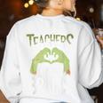 Teachers Love Zombie Teacher Halloween Fun Women's Sweatshirt Back Print White Teachers Love Zombie Teacher Halloween Fun Women's Sweatshirt Back Print White