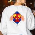 Teachers Are Superheroes 4th Grade Super Teacher Staff Men Women Women's Sweatshirt Back Print White Teachers Are Superheroes 4th Grade Super Teacher Staff Men Women Women's Sweatshirt Back Print White