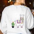 Teachers Testing Day Test Day No Prob Llama Teacher Women's Sweatshirt Back Print White Teachers Testing Day Test Day No Prob Llama Teacher Women's Sweatshirt Back Print White