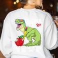 Teachersaurus Rex Dinosaur Like A Normal Teacher Saurus Women's Sweatshirt Back Print White Teachersaurus Rex Dinosaur Like A Normal Teacher Saurus Women's Sweatshirt Back Print White