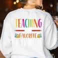Teaching My Favorite Superheros Men Women SPED Teacher Women's Sweatshirt Back Print White