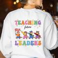 Teaching Future Leaders Otter Back To School Teacher Women's Sweatshirt Back Print White Teaching Future Leaders Otter Back To School Teacher Women's Sweatshirt Back Print White