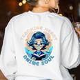 Teaching Heart Anime Soul Teacher Otaku Manga Women's Sweatshirt Back Print White Teaching Heart Anime Soul Teacher Otaku Manga Women's Sweatshirt Back Print White