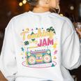 Teaching Is My Jam Groovy Retro Teacher Back To School Women's Sweatshirt Back Print White Teaching Is My Jam Groovy Retro Teacher Back To School Women's Sweatshirt Back Print White