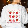 Teaching Is My Jam Strawberry Kinder Team Teacher Women's Sweatshirt Back Print White Teaching Is My Jam Strawberry Kinder Team Teacher Women's Sweatshirt Back Print White