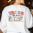 Teaching My Little Boos Teacher Ghost Teacher Halloween For Men Women Kids Women's Sweatshirt Back Print White