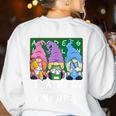 Teaching My Little Gnomies With Gnome For Teacher Women Women's Sweatshirt Back Print White Teaching My Little Gnomies With Gnome For Teacher Women Women's Sweatshirt Back Print White