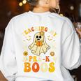 Teaching My Pre-K Boos Crew Teachers Halloween Ghost Women's Sweatshirt Back Print White