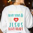 Teaching In My Veins Jesus In My Heart God Christian Teacher Women's Sweatshirt Back Print White Teaching In My Veins Jesus In My Heart God Christian Teacher Women's Sweatshirt Back Print White