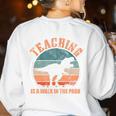 Teaching Is A Walk In The Park Teacher T-Rex Retro Women's Sweatshirt Back Print White Teaching Is A Walk In The Park Teacher T-Rex Retro Women's Sweatshirt Back Print White