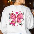 Teaching Is A Work Of Heart Pencil Bow Teacher Valentine Women's Sweatshirt Back Print White Teaching Is A Work Of Heart Pencil Bow Teacher Valentine Women's Sweatshirt Back Print White