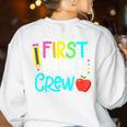 Team 1st Grade Crew Back To School 1st Grade Teacher Kids Women's Sweatshirt Back Print White