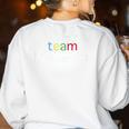 Team Kindercare Teacher Back To School Shirt T-Shirt Women's Sweatshirt Back Print White