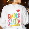 Team Kindergarten Teacher Student Back To School Women's Sweatshirt Back Print White