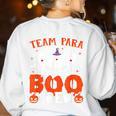 Team Para Boo Crew Halloween Ghost Paraprofessional Teacher Women's Sweatshirt Back Print White