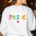 Team Pre-K Shirt PreSchool Teacher Student Back To School Women's Sweatshirt Back Print White