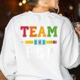 Team RSP RSP Teacher Kindergarten Teacher Women's Sweatshirt Back Print White