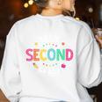 Team Second Grade Teacher Back To School 2nd Grade Squad Women's Sweatshirt Back Print White