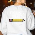 Testing Testing 123 Cute Test Day School Teacher Exam For Men Women Girls Kids Women's Sweatshirt Back Print White