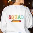 Testing Squad Costume Test Day Teacher Student School Women's Sweatshirt Back Print White