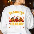 Thankful For My 5th Grade Turkeys Thanksgiving Teacher Fall Women's Sweatshirt Back Print White Thankful For My 5th Grade Turkeys Thanksgiving Teacher Fall Women's Sweatshirt Back Print White