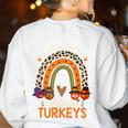 Thankful For My 5th Grade Turkeys Thanksgiving Teacher Women's Sweatshirt Back Print White Thankful For My 5th Grade Turkeys Thanksgiving Teacher Women's Sweatshirt Back Print White