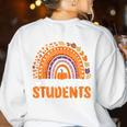 Thankful For My Students Teacher Thanksgiving School Fall Women's Sweatshirt Back Print White Thankful For My Students Teacher Thanksgiving School Fall Women's Sweatshirt Back Print White