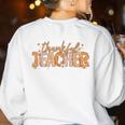Thankful Teacher Autumn Fall Teacher Thanksgiving Youth Women's Sweatshirt Back Print White Thankful Teacher Autumn Fall Teacher Thanksgiving Youth Women's Sweatshirt Back Print White