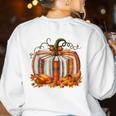 Thanksgiving Book Pumpkin Reading Teachers Fall Lovers Boys Women's Sweatshirt Back Print White Thanksgiving Book Pumpkin Reading Teachers Fall Lovers Boys Women's Sweatshirt Back Print White