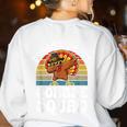 Thanksgiving Dance Teacher Gobble Squad Turkey Women's Sweatshirt Back Print White