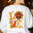 Thanksgiving Love First Grade Teacher Turkey Autumn Fall For Men Women Girls Kids Women's Sweatshirt Back Print White Thanksgiving Love First Grade Teacher Turkey Autumn Fall For Men Women Girls Kids Women's Sweatshirt Back Print White