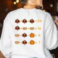 Thanksgiving Order Of Operations Turkey Quiz Math Teacher Women's Sweatshirt Back Print White