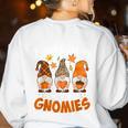 Thanksgiving Shirts For Women With My Gnomies Teachers Gnome Women's Sweatshirt Back Print White Thanksgiving Shirts For Women With My Gnomies Teachers Gnome Women's Sweatshirt Back Print White