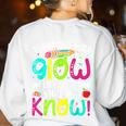 Today You Will Glow When You Show What You Know Teachers Day Women's Sweatshirt Back Print White Today You Will Glow When You Show What You Know Teachers Day Women's Sweatshirt Back Print White