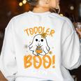 Toddler Boo Crew Babysitters Daycare Teacher Halloween Party Women's Sweatshirt Back Print White Toddler Boo Crew Babysitters Daycare Teacher Halloween Party Women's Sweatshirt Back Print White